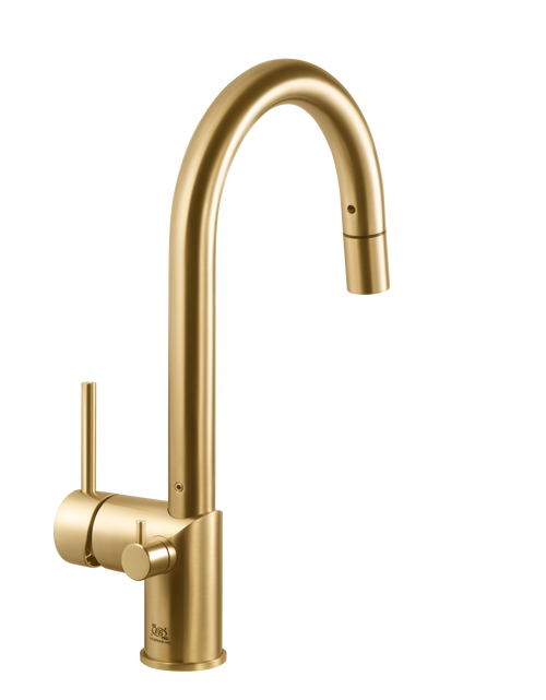 HamatUSA  SHPD-2000 BB Dual Function Pull Down with Shut Off Valve for Hot Water in Brushed Brass