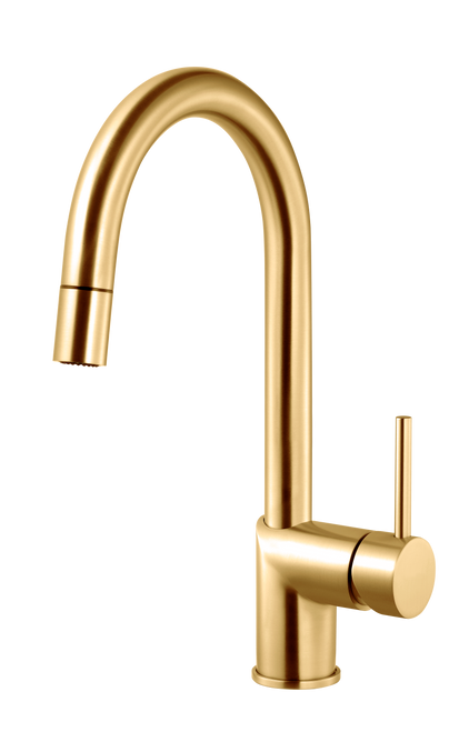 HamatUSA  GAPD-1000-BB Dual Function Pull Down Kitchen Faucet in Brushed Brass