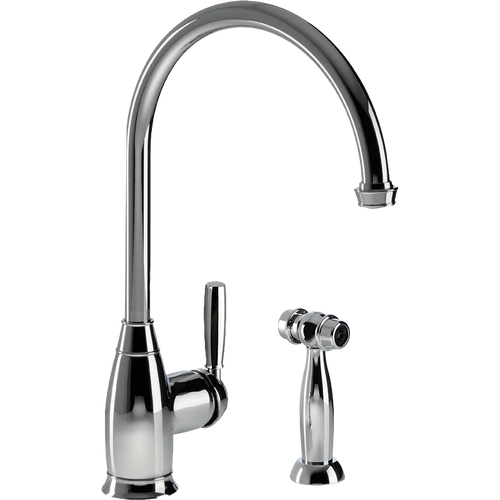 HamatUSA  EXSH-4000 PC Traditional Brass Single Lever Faucet with Side Spray in Polished Chrome