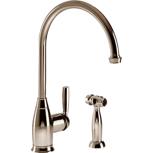 HamatUSA  EXSH-4000 PN Traditional Brass Single Lever Faucet with Side Spray in Polished Nickel