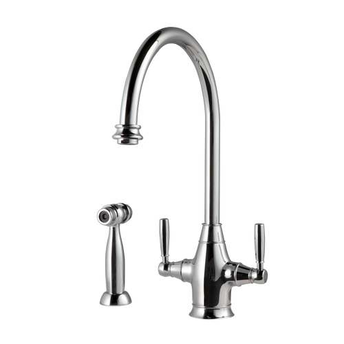 HamatUSA  EXDH-4000 PC Traditional Brass Faucet with Side Spray in Polished Chrome