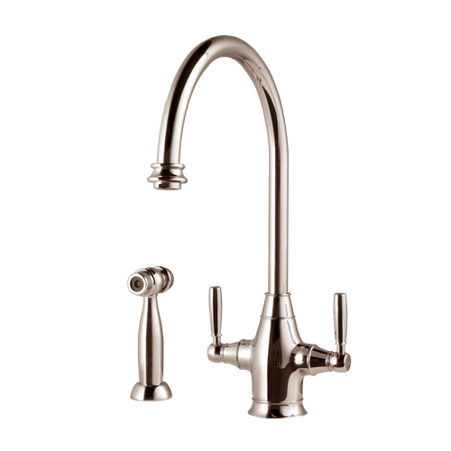 HamatUSA  EXDH-4000 PN Traditional Brass Faucet with Side Spray in Polished Nickel