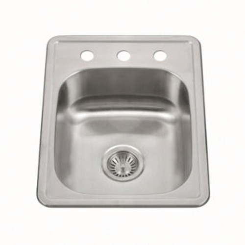 HamatUSA  TADA-1722ST-5.5-3-1 ADA Topmount Stainless Steel 3-hole Sink - 17 x 22 inches