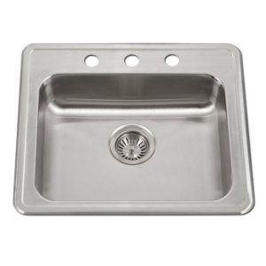 HamatUSA ADA Topmount Stainless Steel 4-hole Sink - 22 x 19 1/2 inches - TADA-2220ST-5-4-1