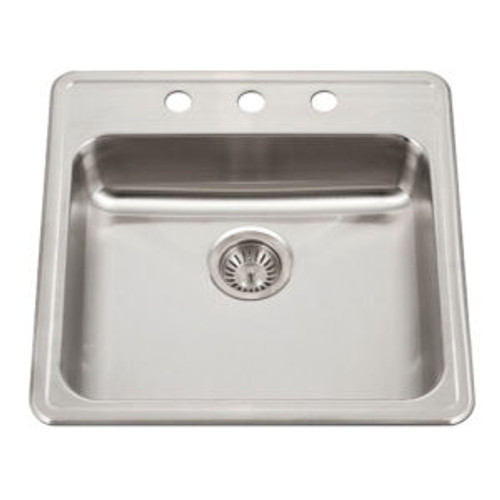 HamatUSA  TADA-2222ST-5.5-4-1 ADA Topmount Stainless Steel 4-hole Sink - 22 x 22 inches