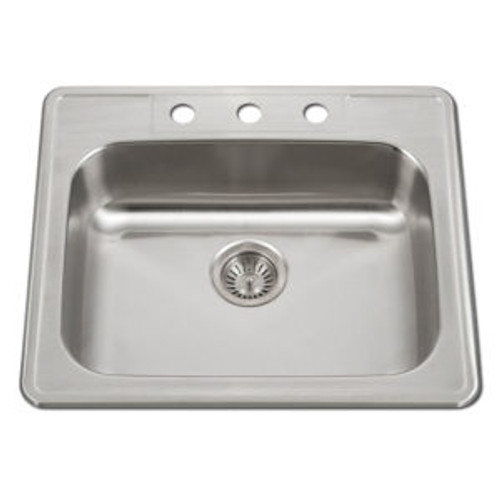 HamatUSA  TADA-2522ST-5.5-3-1 ADA Topmount Stainless Steel 3-hole Sink - 25 x 22 inches