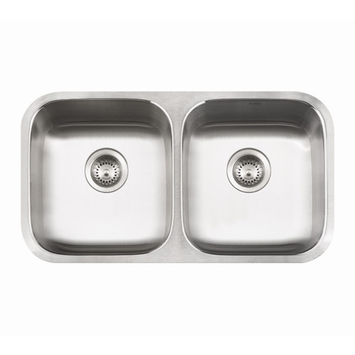 HamatUSA CADA-3218DU-5-1 ADA Undermount 50/50 Double Bowl Stainless Steel Sink - 31 1/4 X 17 3/4 inches