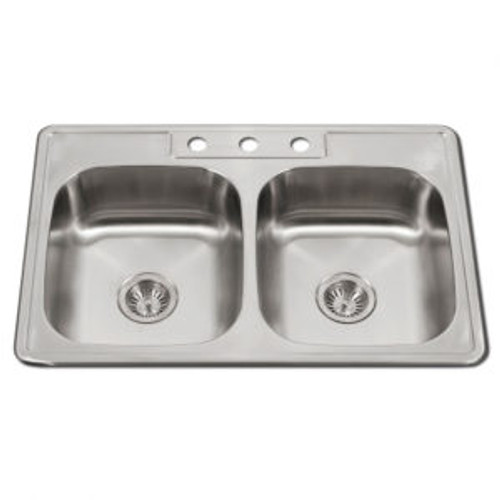 HamatUSA  TADA-3322DT-5-3-1 ADA Topmount Stainless Steel 3-hole Sink - 33 x 22 inches