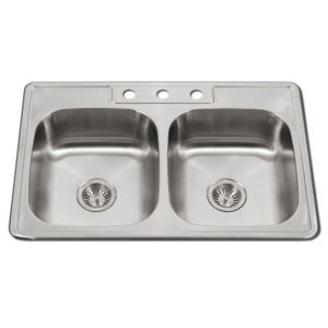 HamatUSA ADA Topmount Stainless Steel 3-hole Sink - 33 x 22 inches - TADA-3322DT-6-3-1