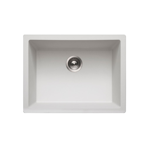 HamatUSA  SIO-2317SU-WH Granite Undermount Single Bowl Kitchen Sink, White