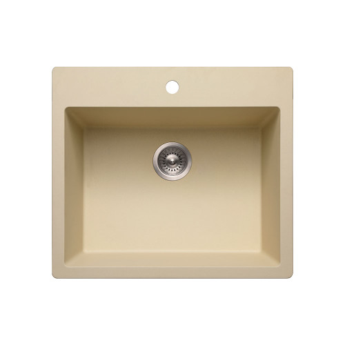 HamatUSA  SIO-2317ST-SD Granite Topmount Single Bowl Kitchen Sink, Sand