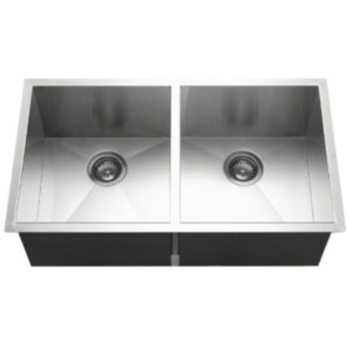 HamatUSA PADA-3318DU-6-1 ADA Zero Radius Undermount Stainless Steel Sink - 33 x 18 inches