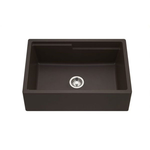 HamatUSA SIO-3020SAW-BL Granite Apron-Front Undermount Workstation Kitchen Sink, Black - 30 x 20 inches