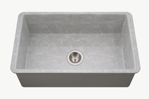 HamatUSA  CHE-3219SU-MZ Undermount Fireclay Single Bowl Kitchen Sink, Marble
