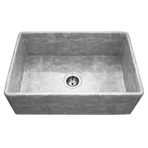 HamatUSA  CHE-3020SA-MZ Apron-Front Fireclay Single Bowl Kitchen Sink, Marble