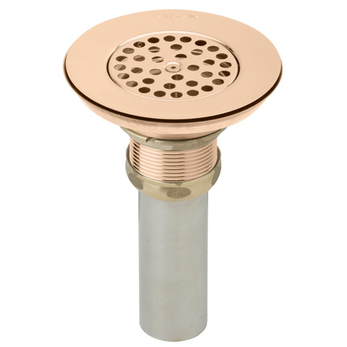 ELKAY  LKVR18-CU 3-1/2" Drain CuVerro Antimicrobial Copper Body Vandal-resistant Strainer and Tailpiece