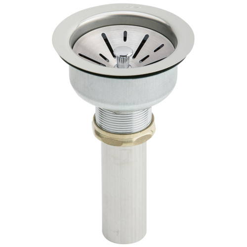 Elkay 3-1/2" Drain Fitting Type 304 Stainless Steel Body Strainer Basket and Tailpiece - LK35B