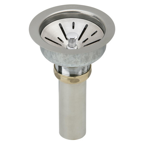 Elkay Deluxe Stainless Steel Drain Kit for Fireclay Sinks , 3-1/2" - Satin Finish - LK99FCS
