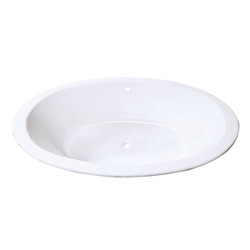 Kingston Brass Aqua Eden VCTPN653517 65-Inch Cast Iron Oval Drop-In Tub with Center Drain, - White