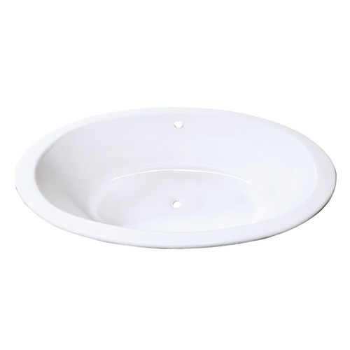 Kingston Brass  Aqua Eden VCTPN573217 57-Inch Cast Iron Oval Drop-In Tub with Center Drain, - White
