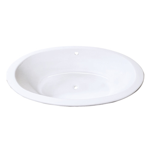 Kingston Brass Aqua Eden VCTPN573217 57-Inch Cast Iron Oval Drop-In Tub with Center Drain, - White