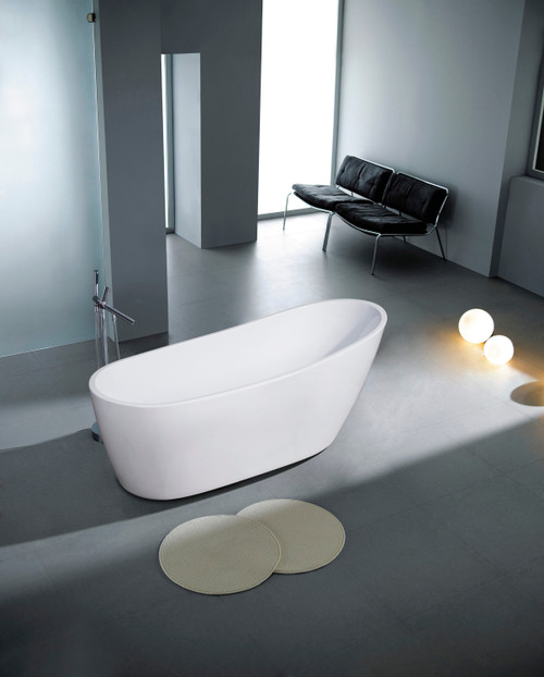 Kingston Brass Aqua Eden VTRS723228 72-Inch Acrylic Freestanding Tub with Drain, - Glossy White