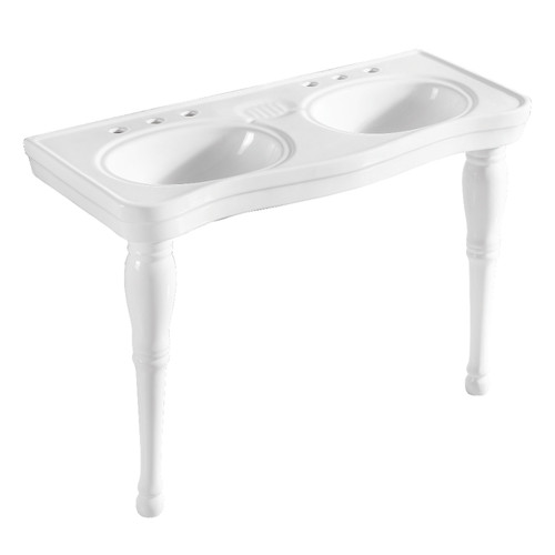 Kingston Brass  Fauceture VPB1488 Imperial 47-Inch Double Bowl Console Sink, White