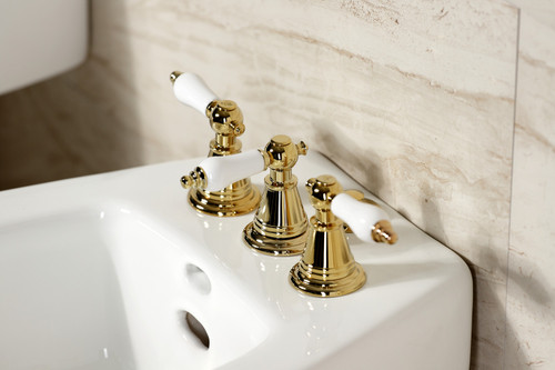 Kingston Brass KB322PL Victorian Three-Handle Bidet Faucet, - Polished Brass