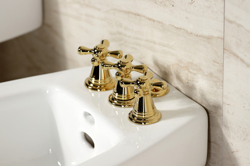 Kingston Brass KB322AX Victorian Three-Handle Bidet Faucet, - Polished Brass