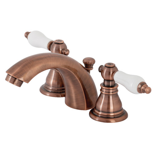 Kingston Brass KB956APL American Patriot Mini-Widespread Bathroom Faucet with Retail Pop-Up, Antique Copper