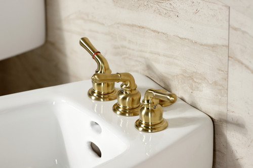 Kingston Brass KB327 Bidet Faucet with Brass Pop-Up, - Brushed Brass