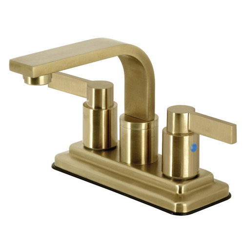 Kingston Brass KB8467NDL NuvoFusion 4 in. Centerset Bathroom Faucet with Push Pop-Up, - Brushed Brass