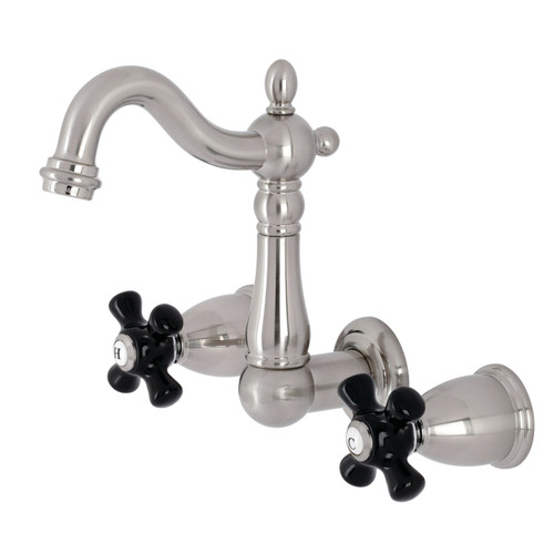 Kingston Brass  KS1228PKX Duchess Two-Handle Wall Mount Bathroom Faucet, - Brushed Nickel