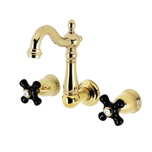 Kingston Brass KS1222PKX Duchess Two-Handle Wall Mount Bathroom Faucet, - Polished Brass