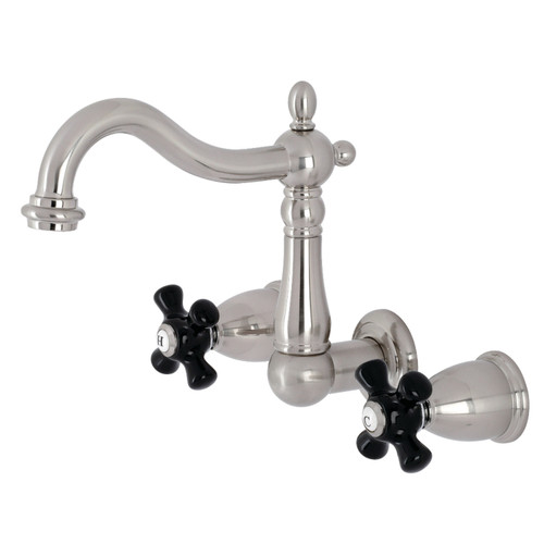 Kingston Brass KS1258PKX Duchess Two-Handle Wall Mount Bathroom Faucet, - Brushed Nickel