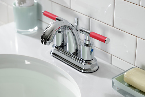 Kingston Brass FB5611CKL Kaiser 4 in. Centerset Bathroom Faucet with Pop-Up Drain, - Polished Chrome