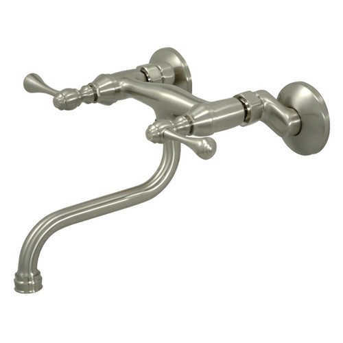 Kingston Brass KS316SN Kingston Wall Mount Bathroom Faucet, - Brushed Nickel