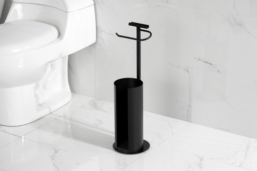 Kingston Brass CC2030 Continental Freestanding Toilet Paper Holder with Roll Storage and Phone Stand, - Matte Black