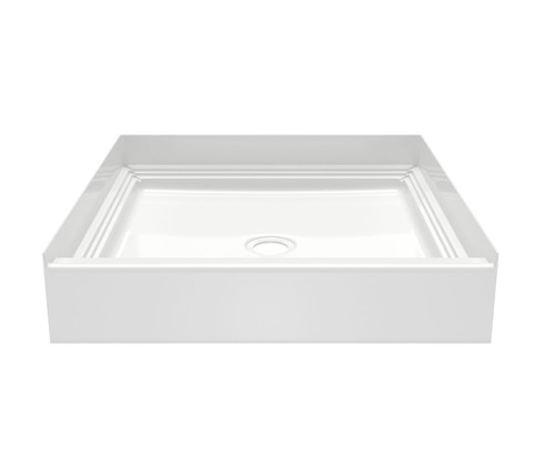 Swanstone 32" x 32" x 6" Solid Surface Alcove Shower Pan with Center Drain in White - VP3232CPANNS.010