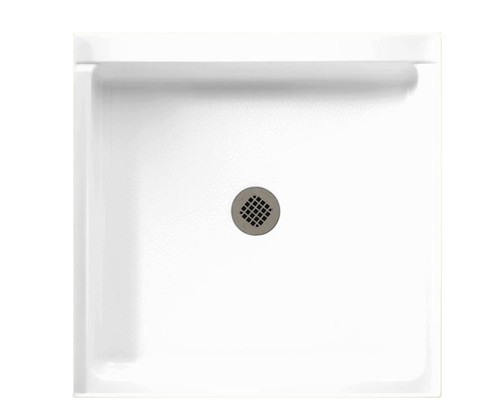 Swanstone 32 x 32 Veritek Alcove Shower Pan with Center Drain in White - FF03232MD.010