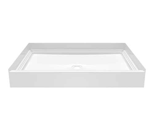 Swanstone 48" x 34" x 6" Solid Surface Alcove Shower Pan with Center Drain in White - VP4834CPAN.010