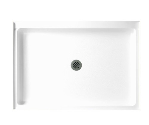 Swanstone 34 x 48 Veritek Alcove Shower Pan with Center Drain in White - FF03448MD.010