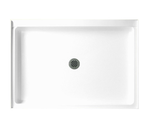 Swanstone SF03448MD.010 34 x 48 Alcove Shower Pan with Center Drain in White