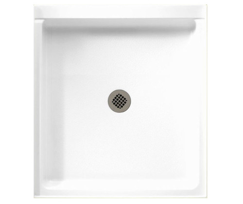 Swanstone 42 x 36 Alcove Shower Pan with Center Drain in White - SF04236MD.010