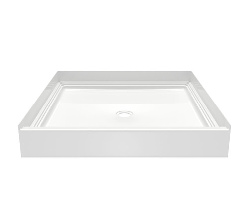Swanstone VP4242CPAN.010 42" x 42" x 6" Solid Surface Alcove Shower Pan with Center Drain in White