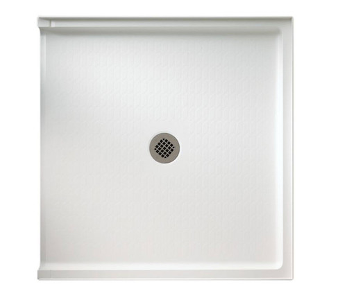 Swanstone 37 x 38 Veritek Alcove Shower Pan with Center Drain in White - FF03738MD.010