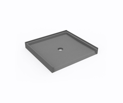 Swanstone 37" x 38" Alcove Shower Base / Pan with Center Drain - Ash Gray - SF03738MD.203