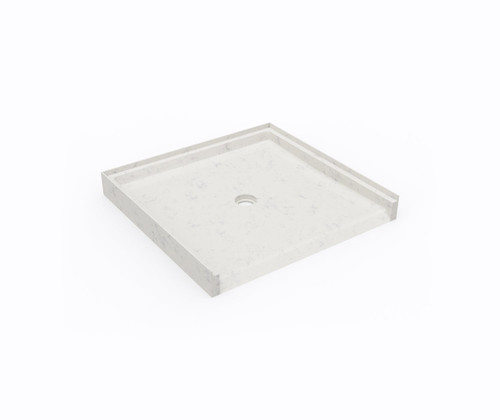 Swanstone 37 x 38 Alcove Shower Pan with Center Drain - Carrara - SF03738MD.221