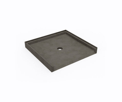 Swanstone SF03738MD.209 37 x 38  Alcove Shower Pan with Center Drain Charcoal Gray
