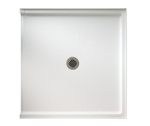 Swanstone 37 x 38 Alcove Shower Pan with Center Drain in White - SF03738MD.010